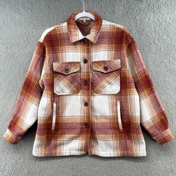 Workshop republic Clothing Plaid Shacket oversized with pockets - Picture 1 of 8